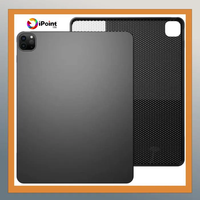 Case iPad TPU Silicone Non Stylus Slot Black Matte With 3D Honeycomb Texture, Anti Skid and Heat Dissipation - Back Case Only
