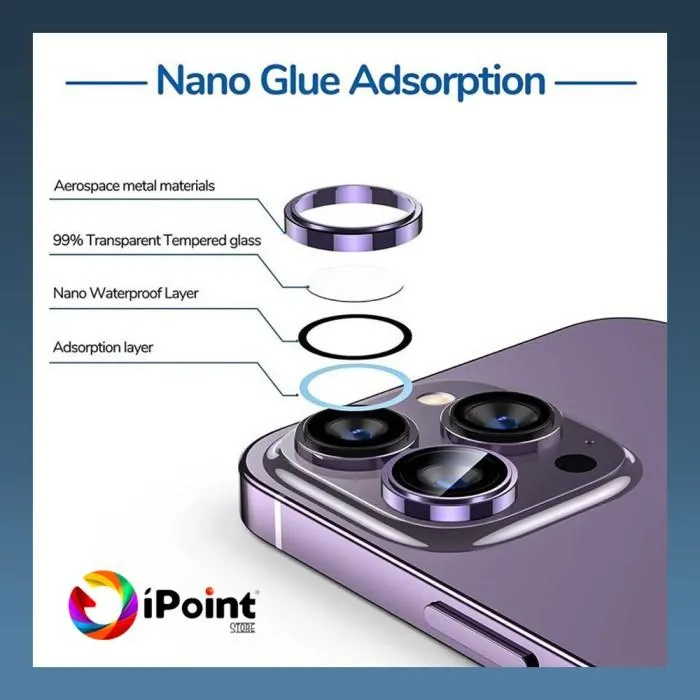 iPhone 16 / 16 Plus Metal Ring With Tempered Glass Camera Lens 1 set anti gores camera protector camera pelindung camera
