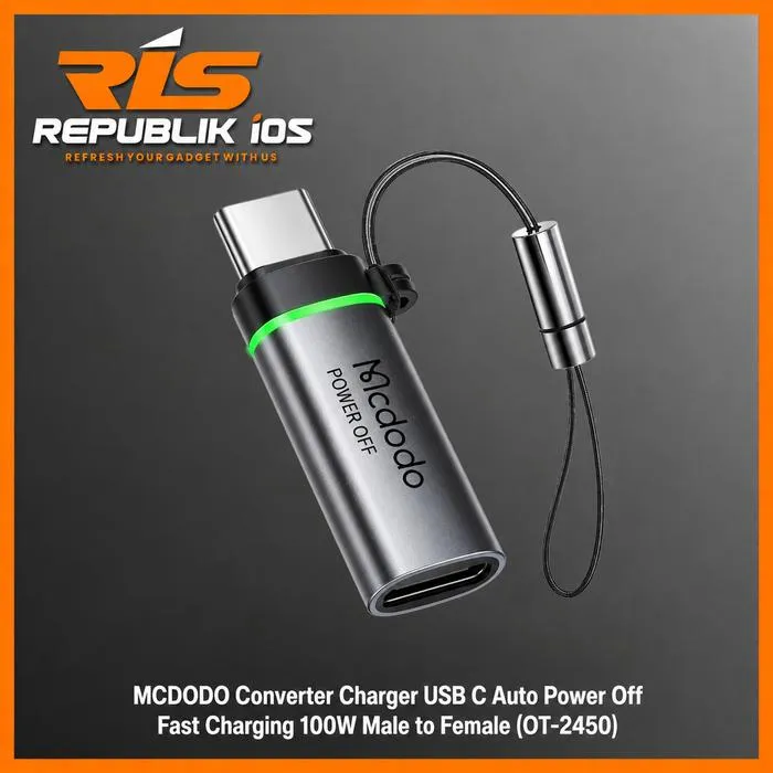 MCDODO Converter Charger USB C Auto Power Off Fast Charging 100w Male to Female