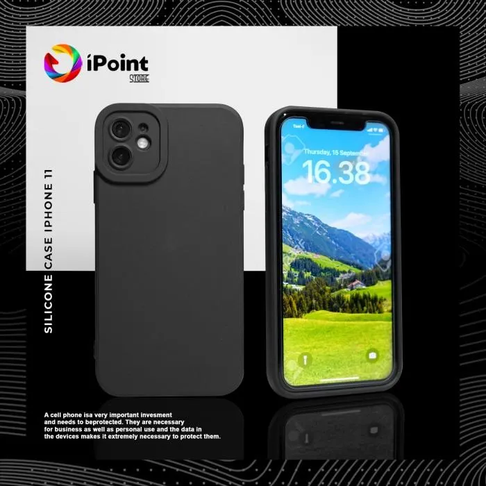 Case Polos iPhone Square Candy Soft Double Lens Protection Black