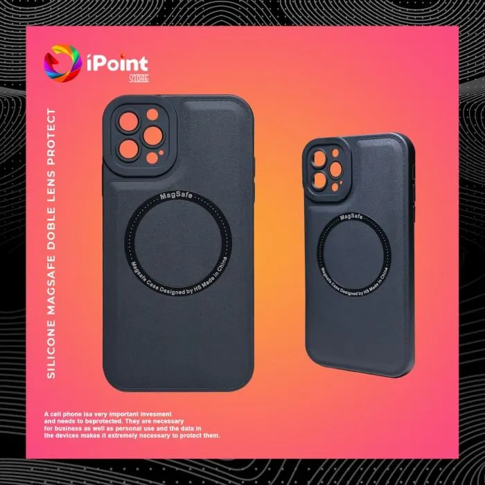 CASE IPHONE 13 PRO SILICONE LEATHER M4GSAFE CAMERA PROTECT BLACK