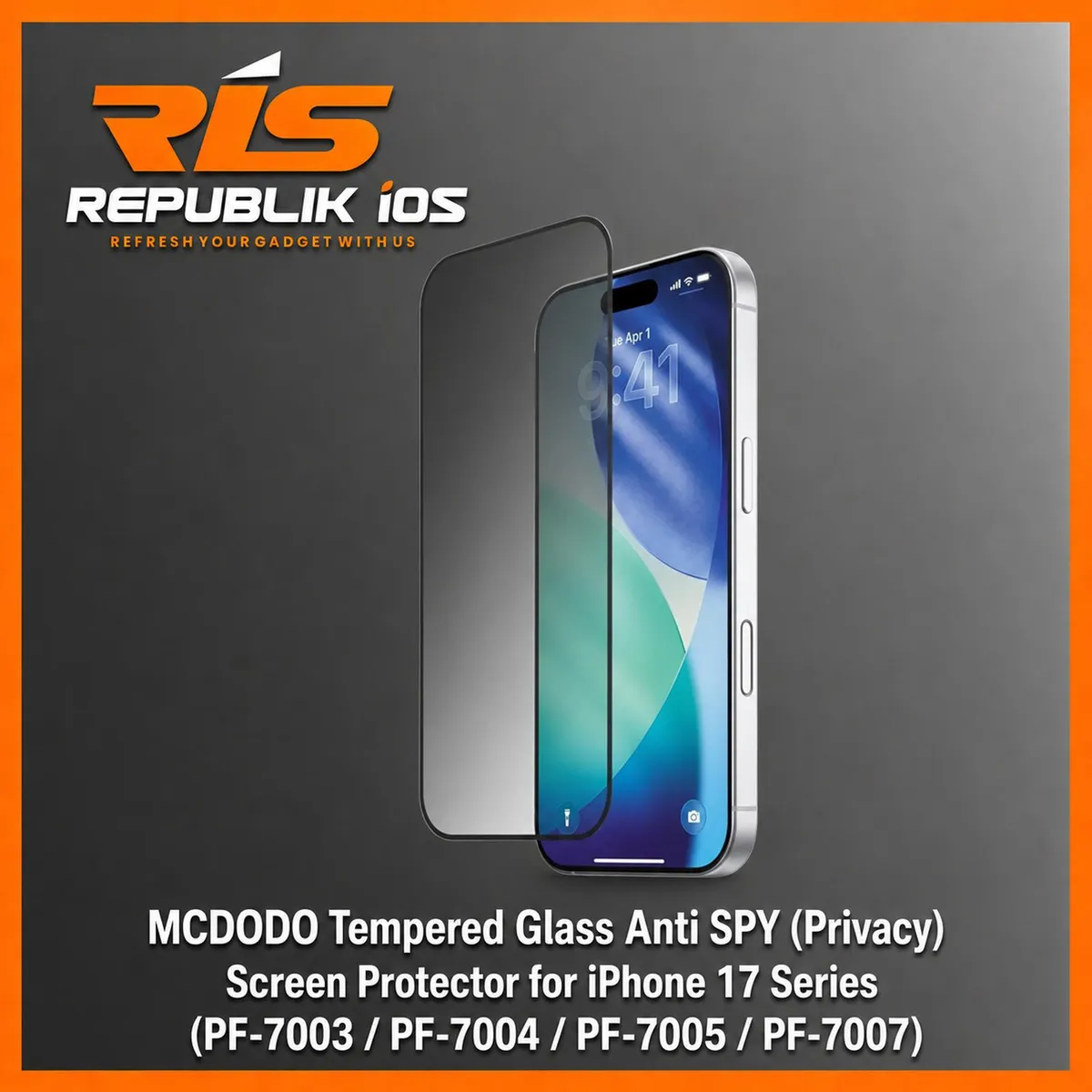 MCDODO Tempered Glass Anti SPY (Privacy) Screen Protector for iPhone 17 Series (17, 17 AIR, 17 PRO, 17 PRO MAX)