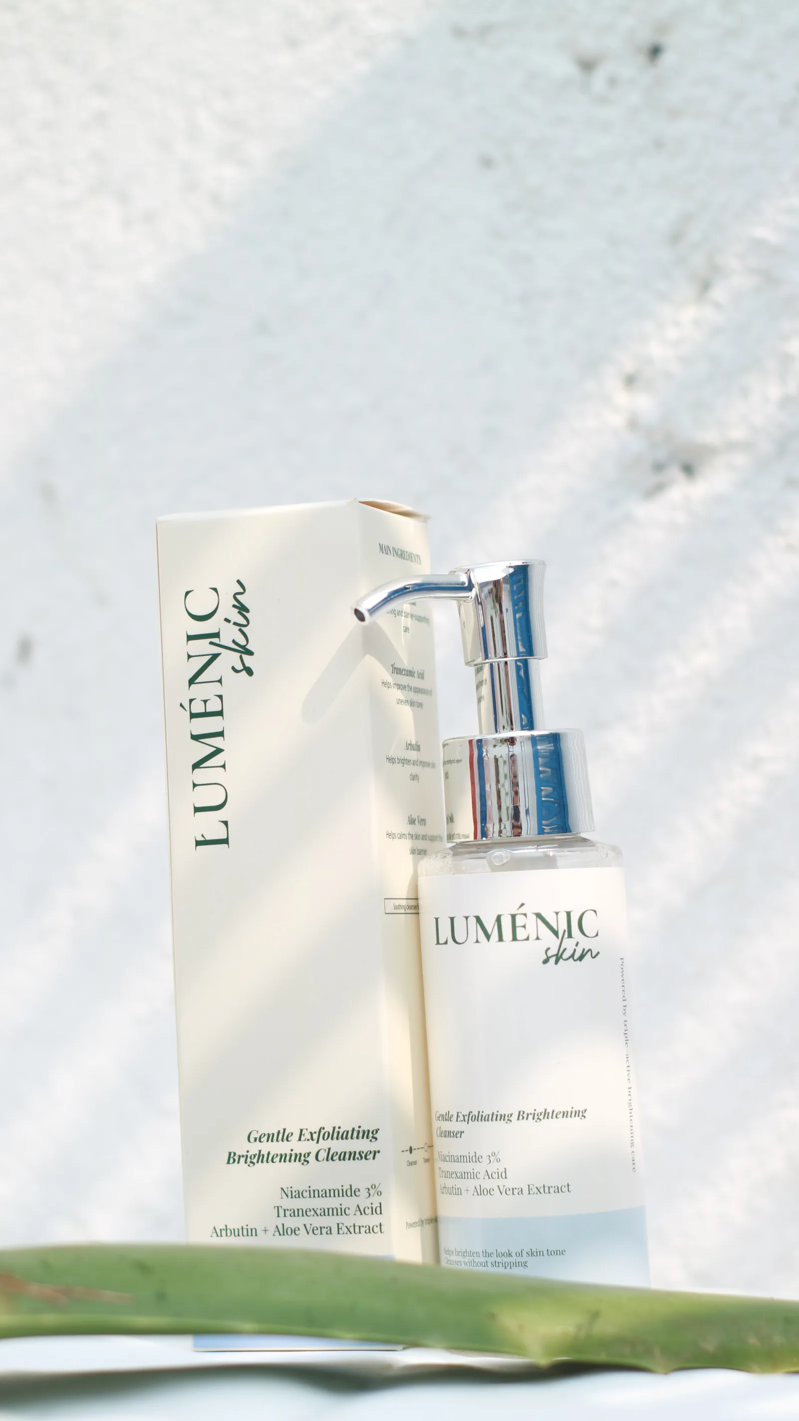 Lumenic Skin cleanser and packaging