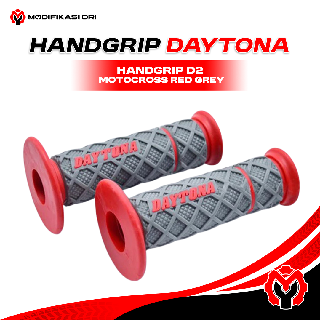 HANDGRIP D2 MOTOCROSS RED GREY DAYTONA