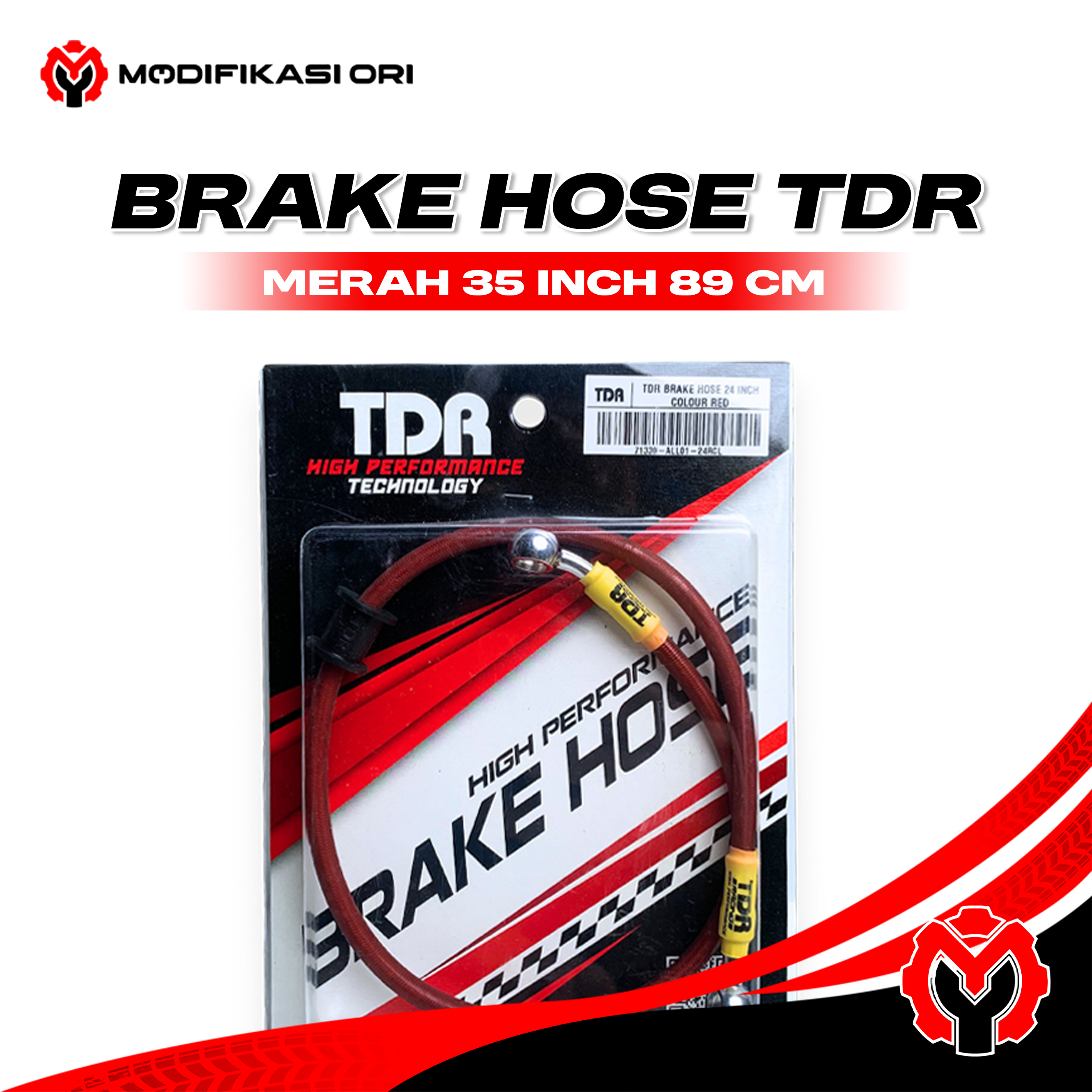 BRAKE HOSE MERAH 35 INCH 89 CM TDR