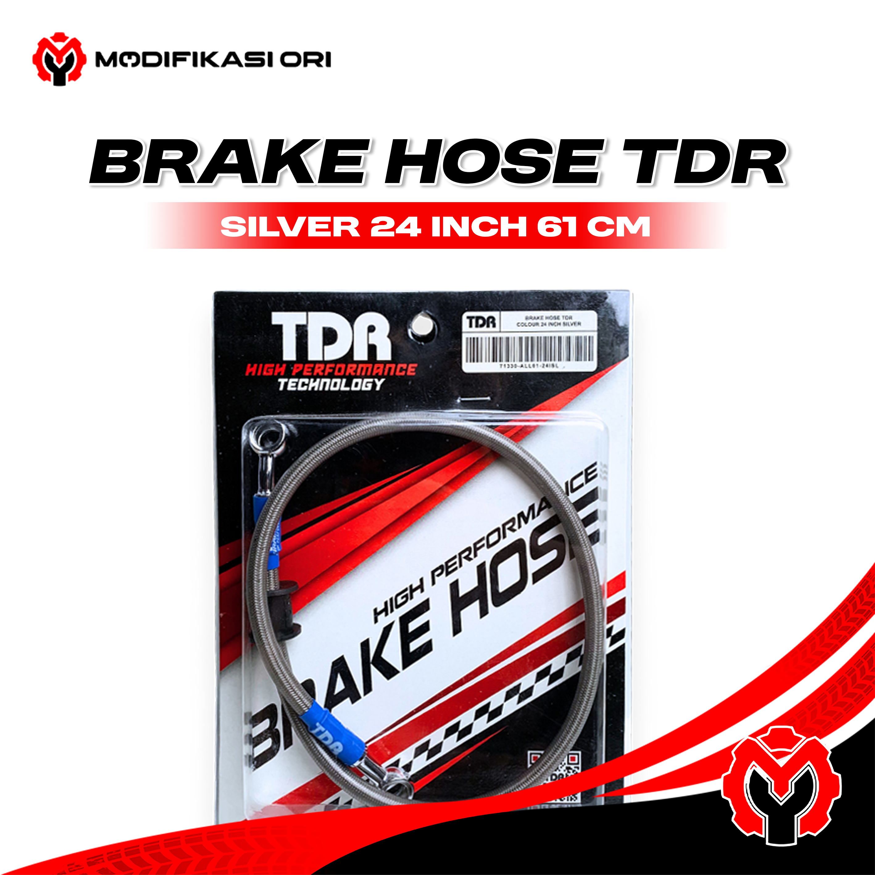 BRAKE HOSE SILVER 24 INCH 61 CM TDR