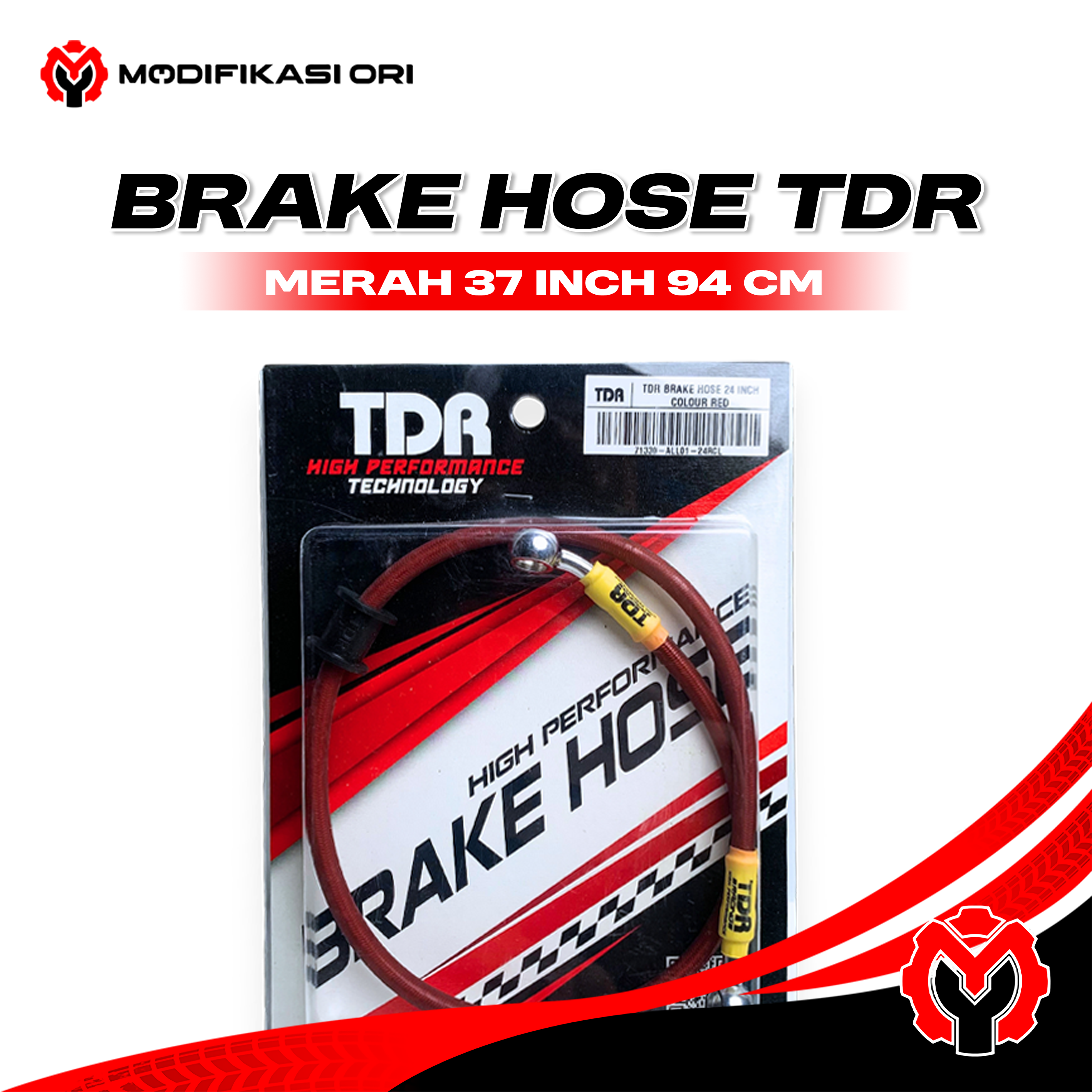 BRAKE HOSE RED 37 INCH 94 CM TDR