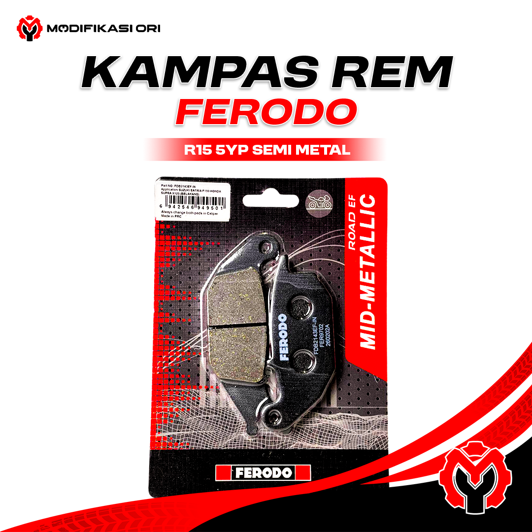 KAMPAS REM YAMAHA R15 5YP SEMI METAL FERODO