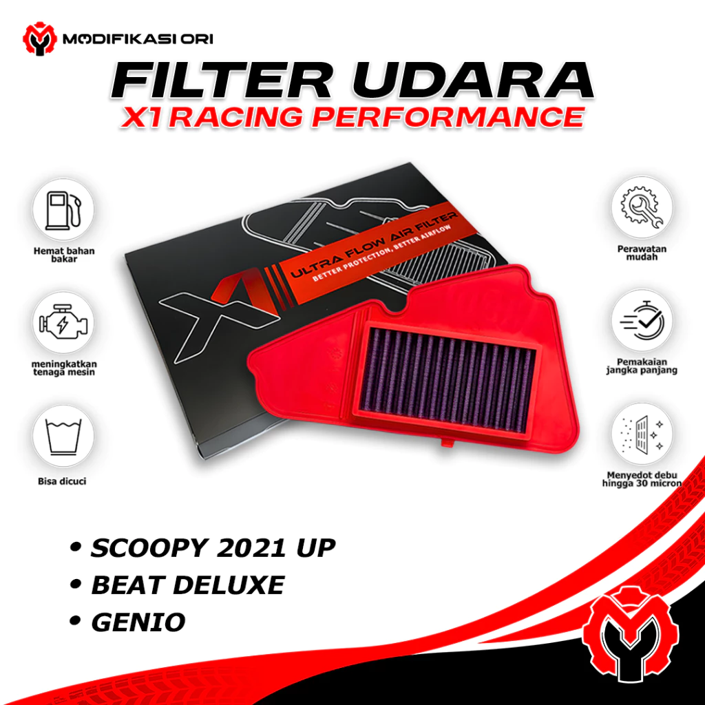FILTER UDARA BEAT DELUXE X1 RACING