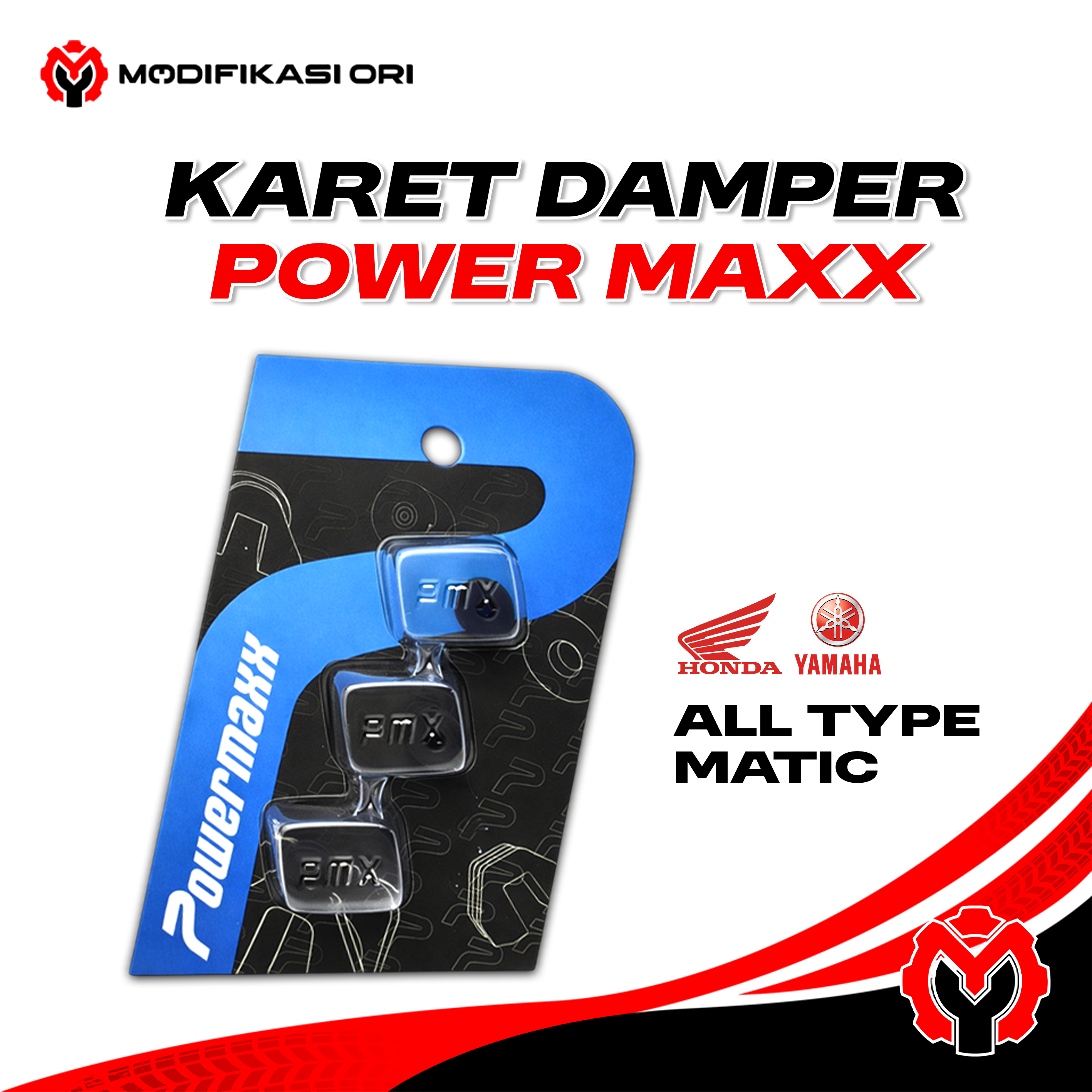 KARET DUMPER KAMPAS GANDA 3 PCS POWERMAXX