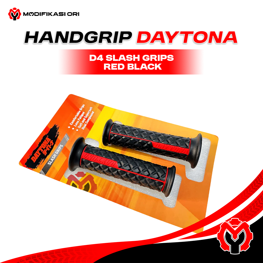 HANDGRIP D4 SLASH GRIPS RED BLACK DAYTONA