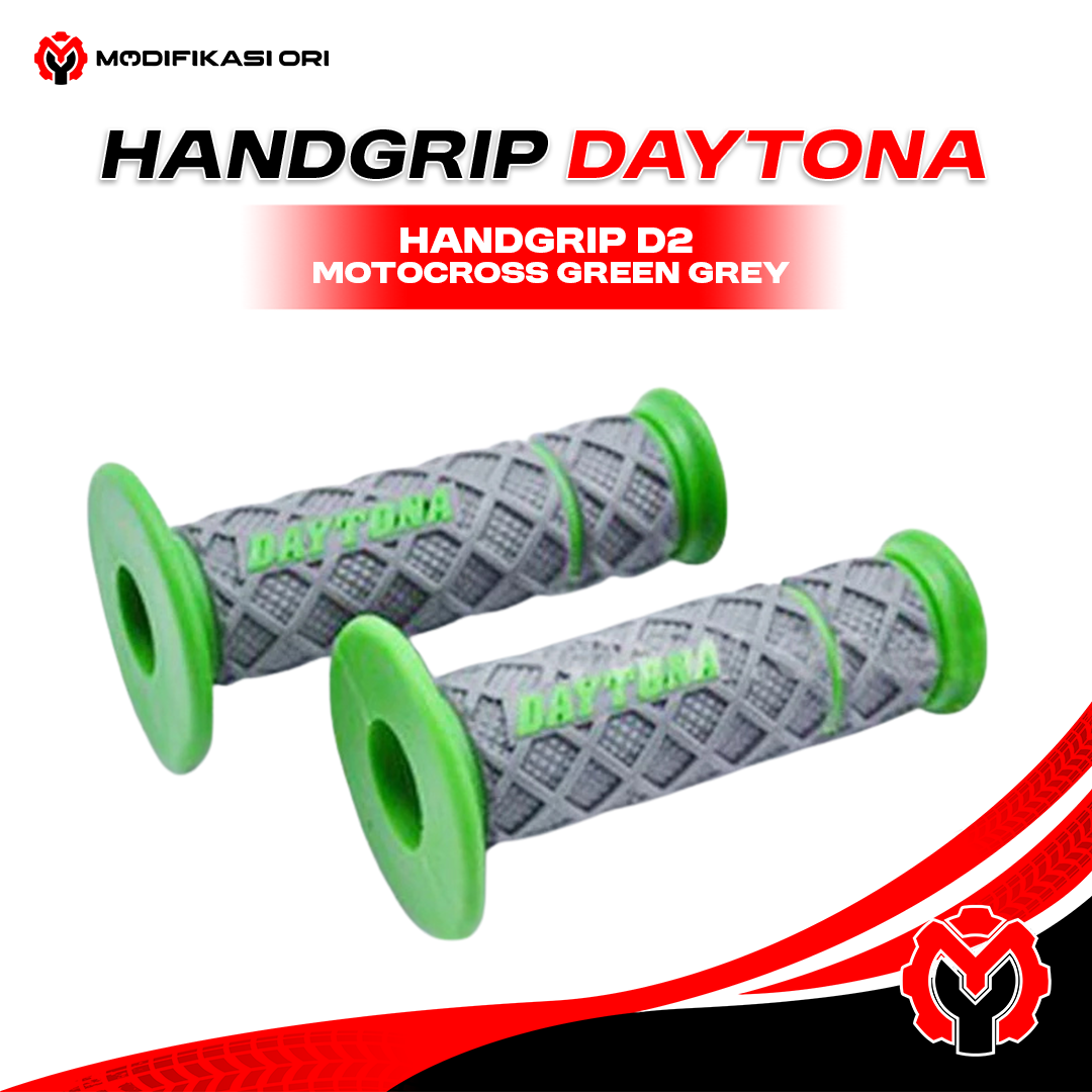 HANDGRIP D2 MOTOCROSS HIJAU GREY DAYTONA