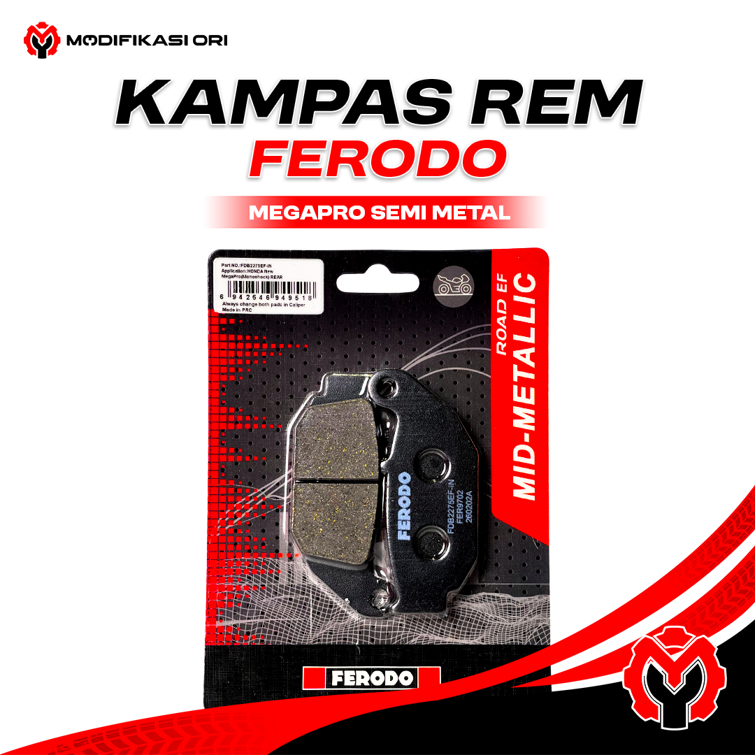 KAMPAS REM HONDA MEGAPRO SEMI METAL FERODO