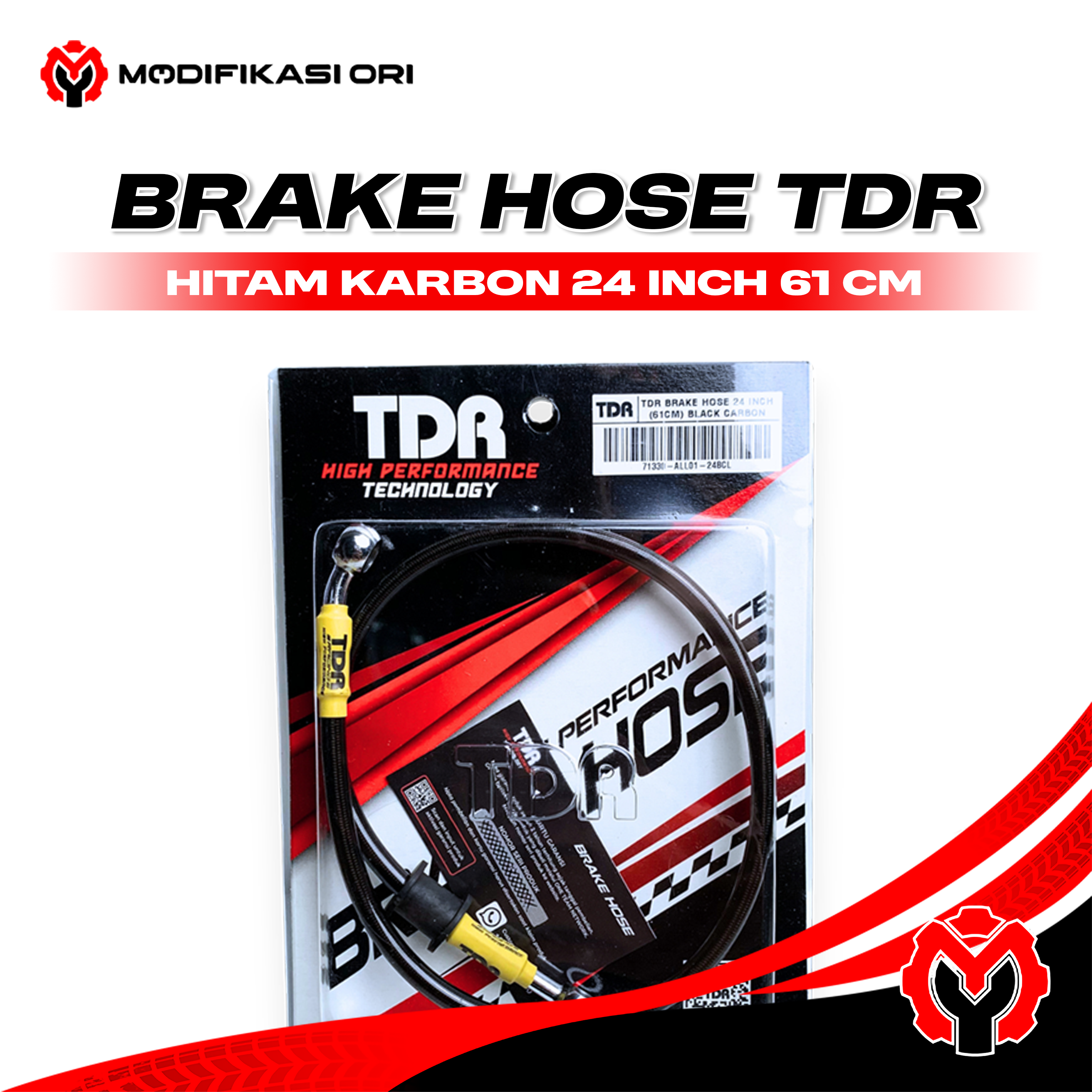 BRAKE HOSE HITAM KARBON 37 INCH 94 CM TDR