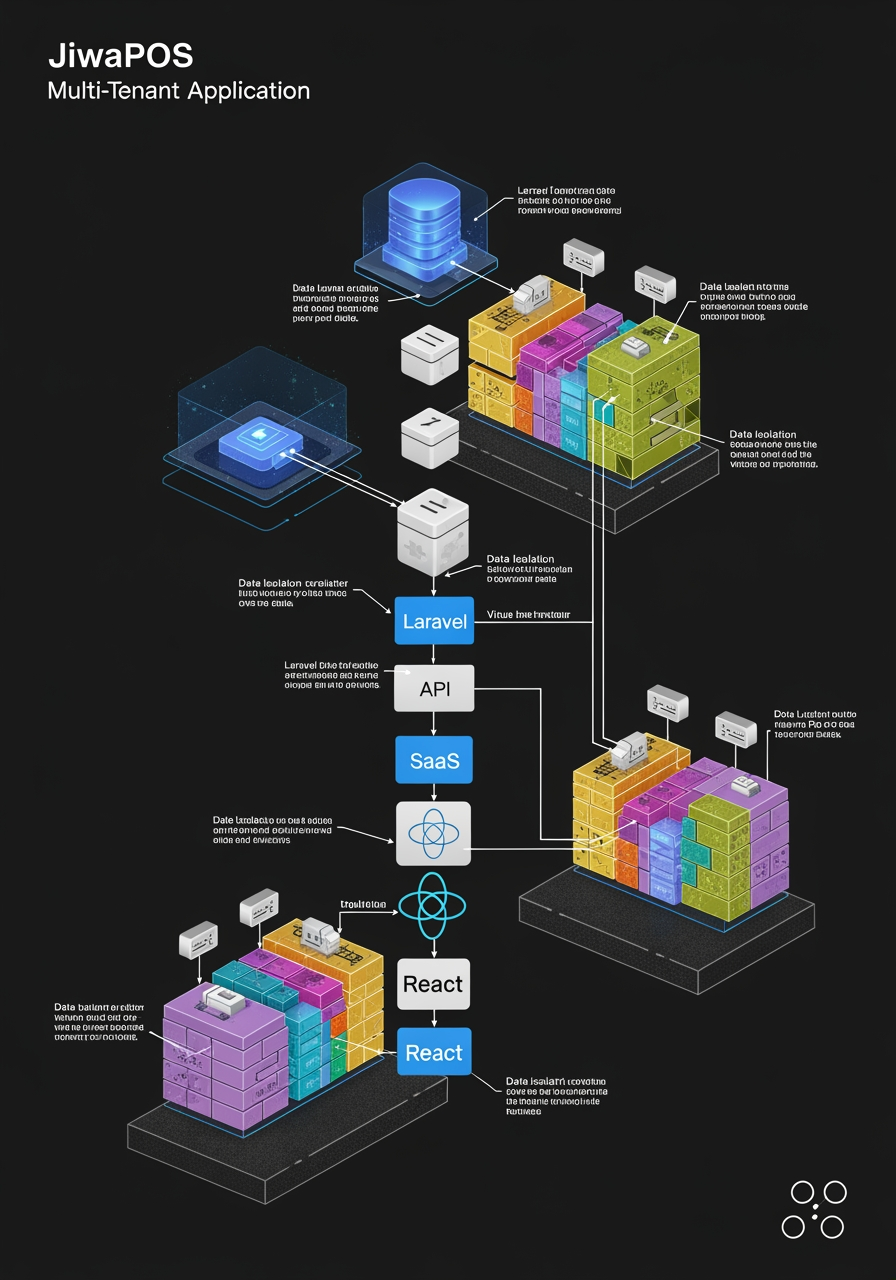 Analisis Teknis JiwaPOS: Arsitektur SaaS POS Multi-Tenant dengan Laravel & React
