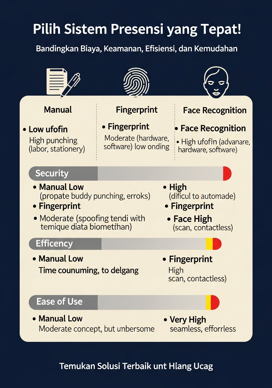 Perbandingan Sistem Presensi: Untung Rugi Manual, Fingerprint & Face ID