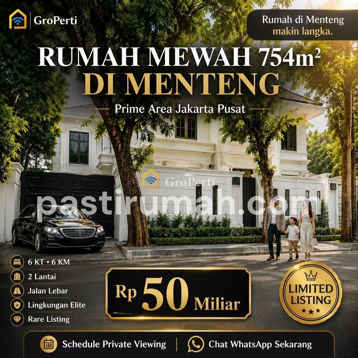 Rumah Mewah 2 Lantai Di Kawasan Elite Jl. Cimahi Menteng Jakarta Pusat
