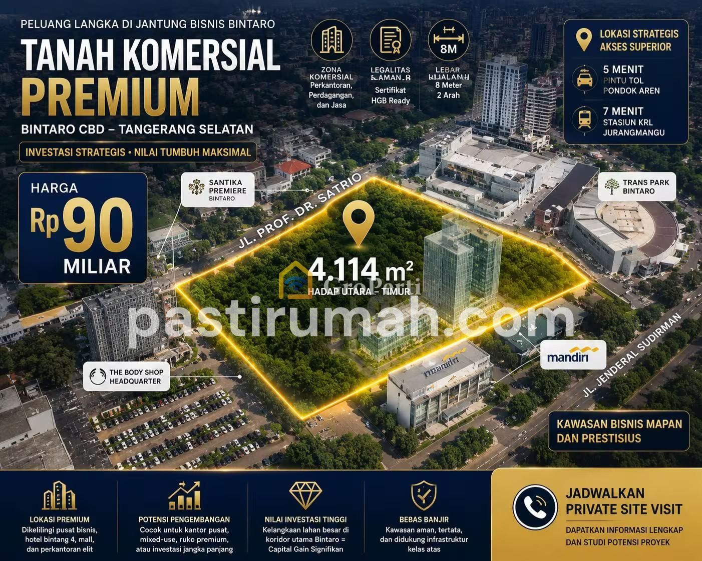 Tanah Komersial Di Kawasan Bisnis Jl. Prof Satrio Bintaro 