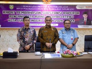 Sekda Sumsel Hadiri Rapat Substansi Raperda RTRW Kota Lubuk Linggau