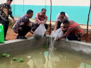 Tingkatkan Produktivitas Budidaya Ikan, Lapas Banyuasin Tebar Ribuan Benih Nila 