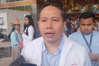 Hafif Assaf, Ketua Umum ProGib Nusantara Tatkala Menghadiri Agenda Kampanye Terbuka bertajuk “Suara Muda Indonesia untuk Prabowo-Gibran” di JCC.