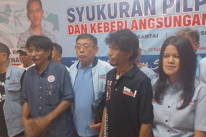 Suasana Gelaran Syukuran Pilpres Damai Dan Keberlangsungan Pembangunan Di Rumah Juang Relawan Jokowi Dan Partai Solidaritas Indonesia, Sabtu 17 Februari 2024.