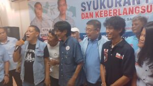 Suasana Gelaran Syukuran Pilpres Damai Dan Keberlangsungan Pembangunan Di Rumah Juang Relawan Jokowi Dan Partai Solidaritas Indonesia, Sabtu 17 Februari 2024.