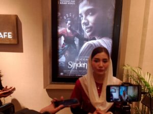 Novita Hardini, Pemeran Guru BP Dalam Film Sinden Gaib Yang Dilaunching Di Epicentrum Kawasan Kuningan, Jakarta Selatan Pada 19 Februari 2024.