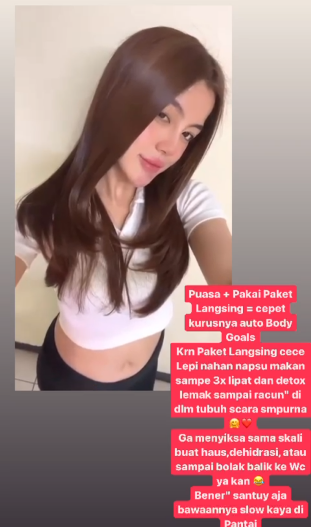 Levina Ketika Menawarkan Produk Kecantikannya di Akun Instagram @Levina_91.