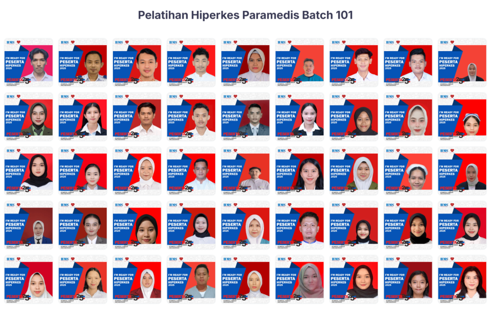 Peserta Pelatihan Hiperkes Paramedis September 2025 Batch 101