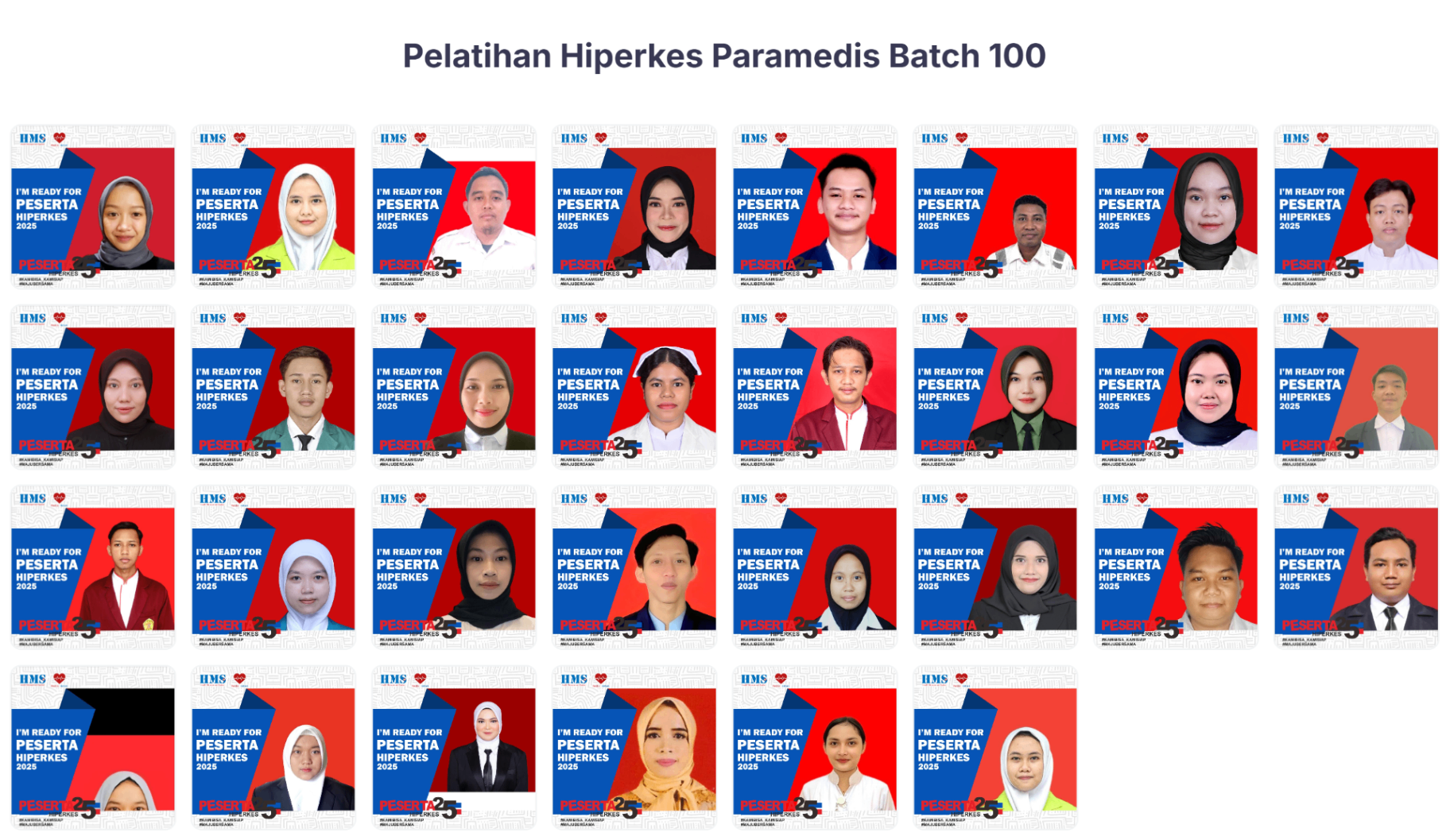 Peserta Pelatihan Hiperkes Paramedis September 2025 Batch 100
