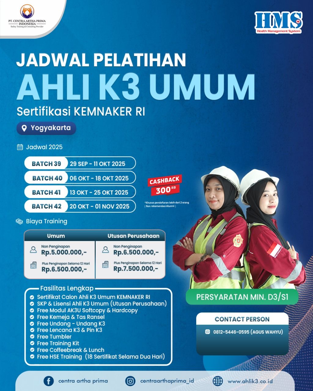 Jadwal Pelatihan Ahli K3 Umum Oktober - November 2025 | Yogyakarta