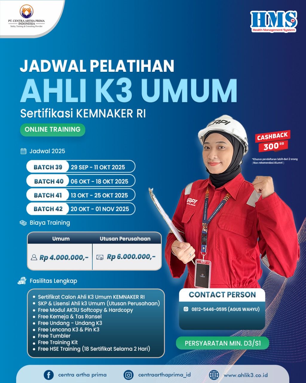 Jadwal Pelatihan Online Ahli K3 Umum September - Oktober 2025