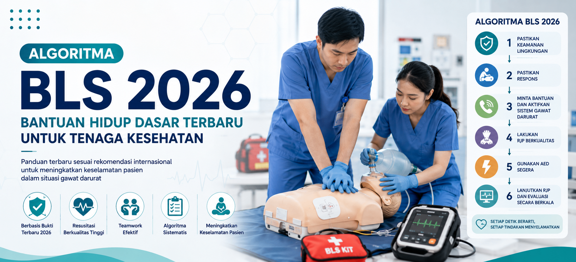 Algoritma BLS Dewasa untuk Tenaga Kesehatan: Langkah RJP dan AED