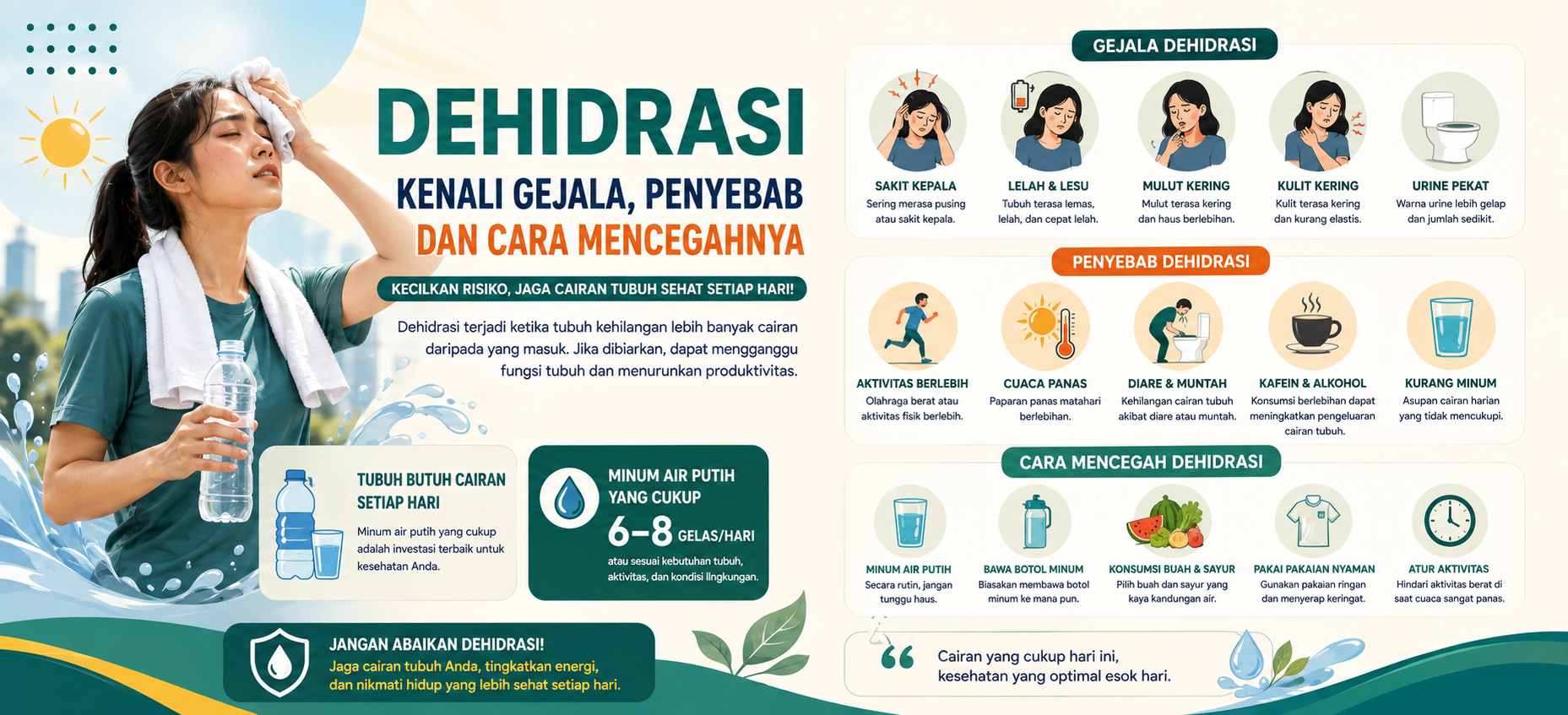 Dehidrasi: Gejala, Penyebab, dan 7 Cara Mencegahnya di Musim Kemarau