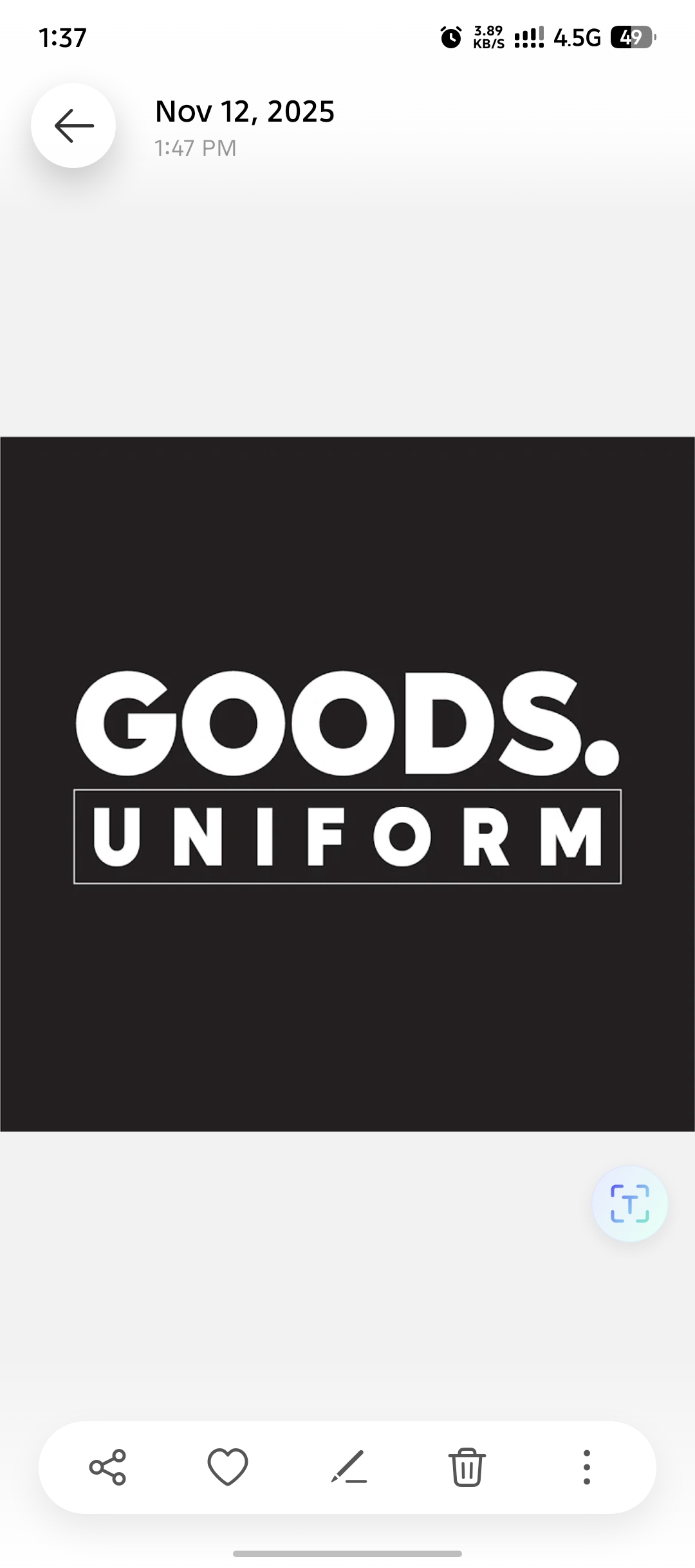 Goods uniform