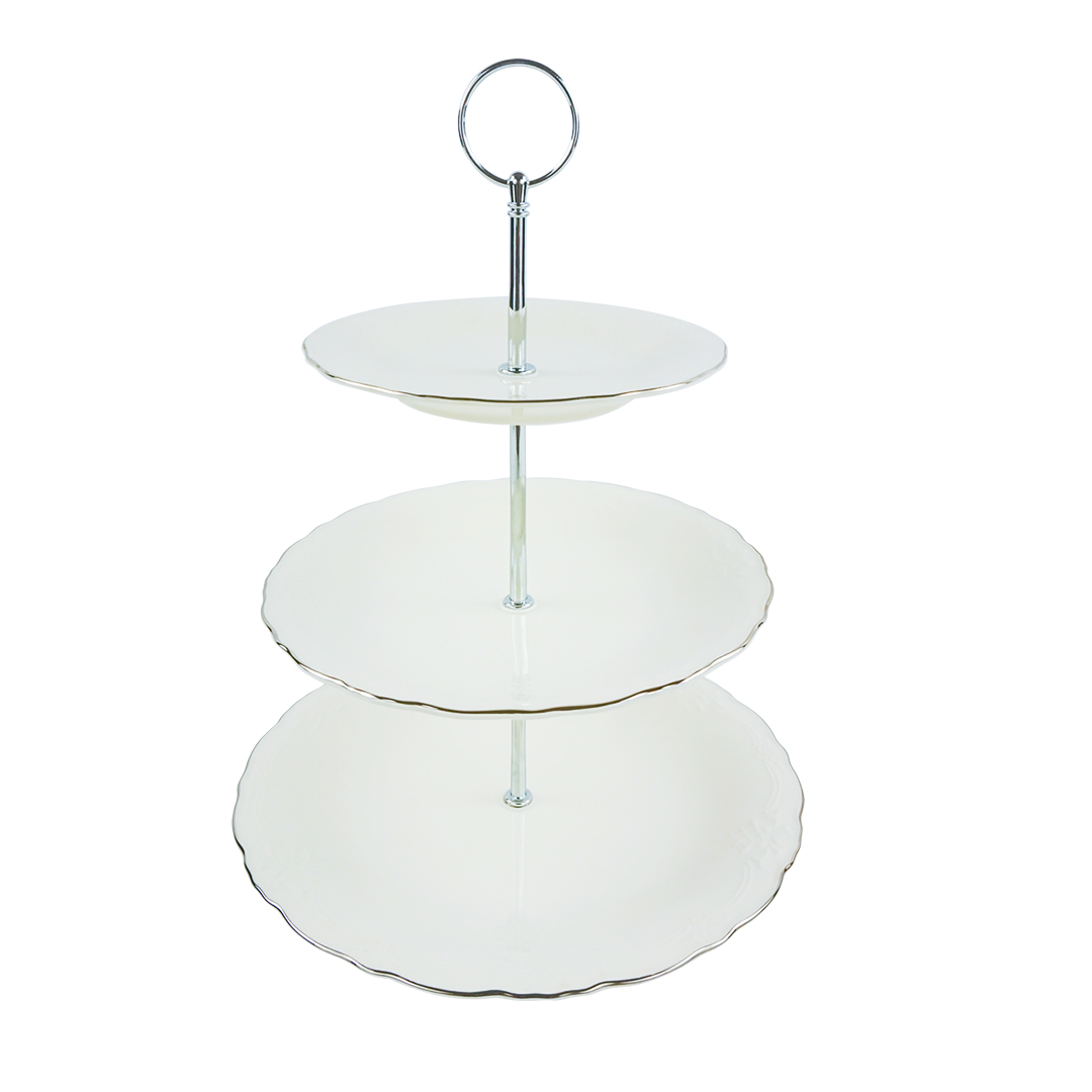 3 Pcs Tiered Cake Stand (Imperial Princess Platinum) | Saint James