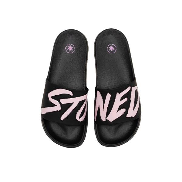 Stoned Sandals : Black Pink