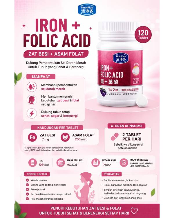 Nutriplus Zat Besi + Asam Folat