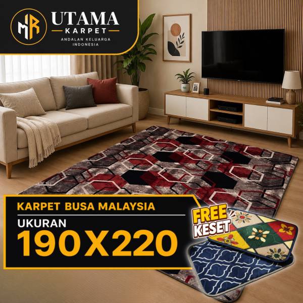 Karpet Uk [190x220 cm] Busa Malaysia Motif Minimalis Premium