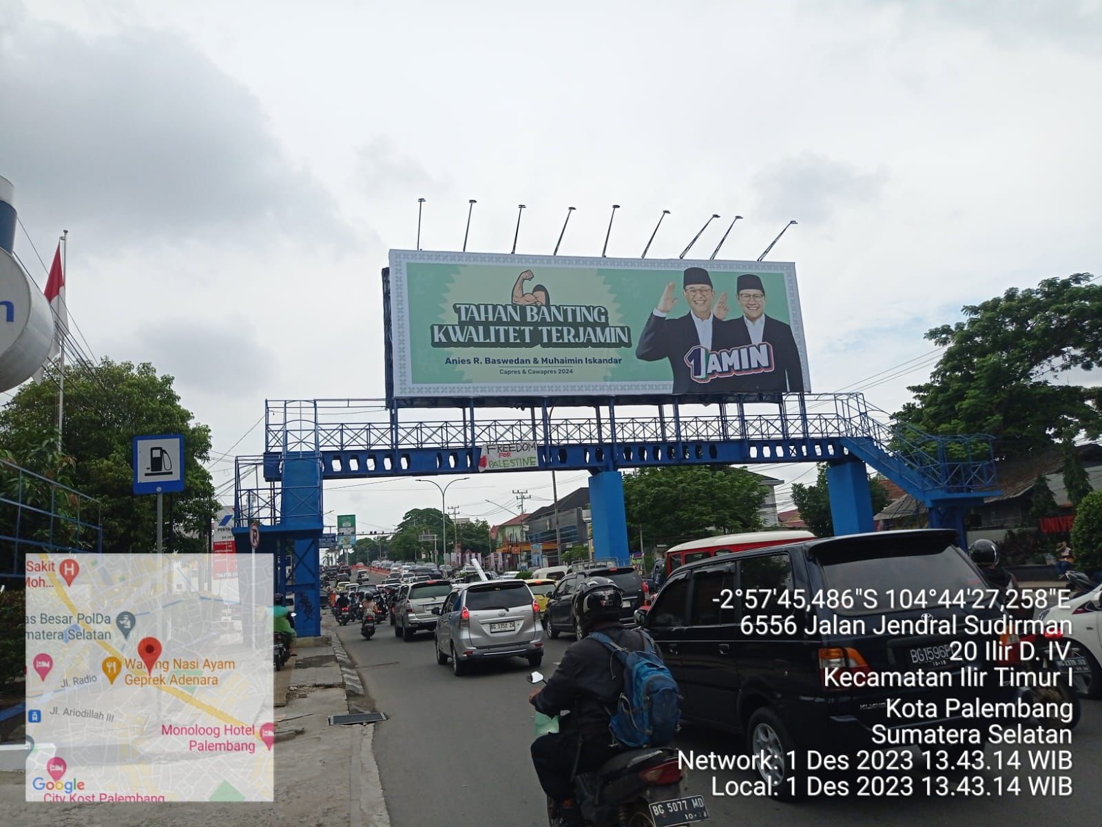 Muncul Billboard Capres Amin Bernarasi “Segar” di Palembang