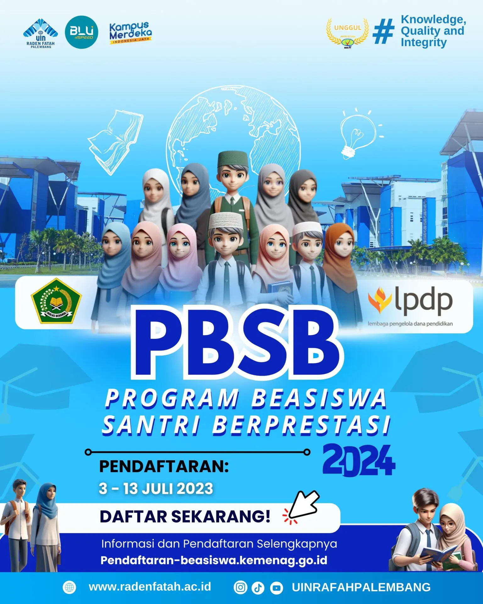 Kemenag Buka Beasiswa Santri 2024, UIN Raden Fatah Tawarkan Prodi Jurnalistik dan Ilmu Perpustakaan