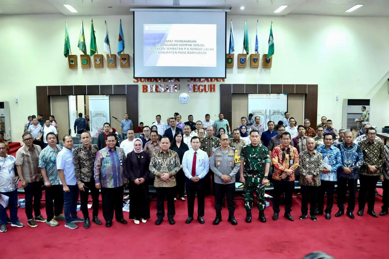 Ketua Komisi IV DPRD Sumsel Hadiri Pembentukan Satgas Percepatan Pembangunan Dampak Ambruknya Jembatan Lalan Muba