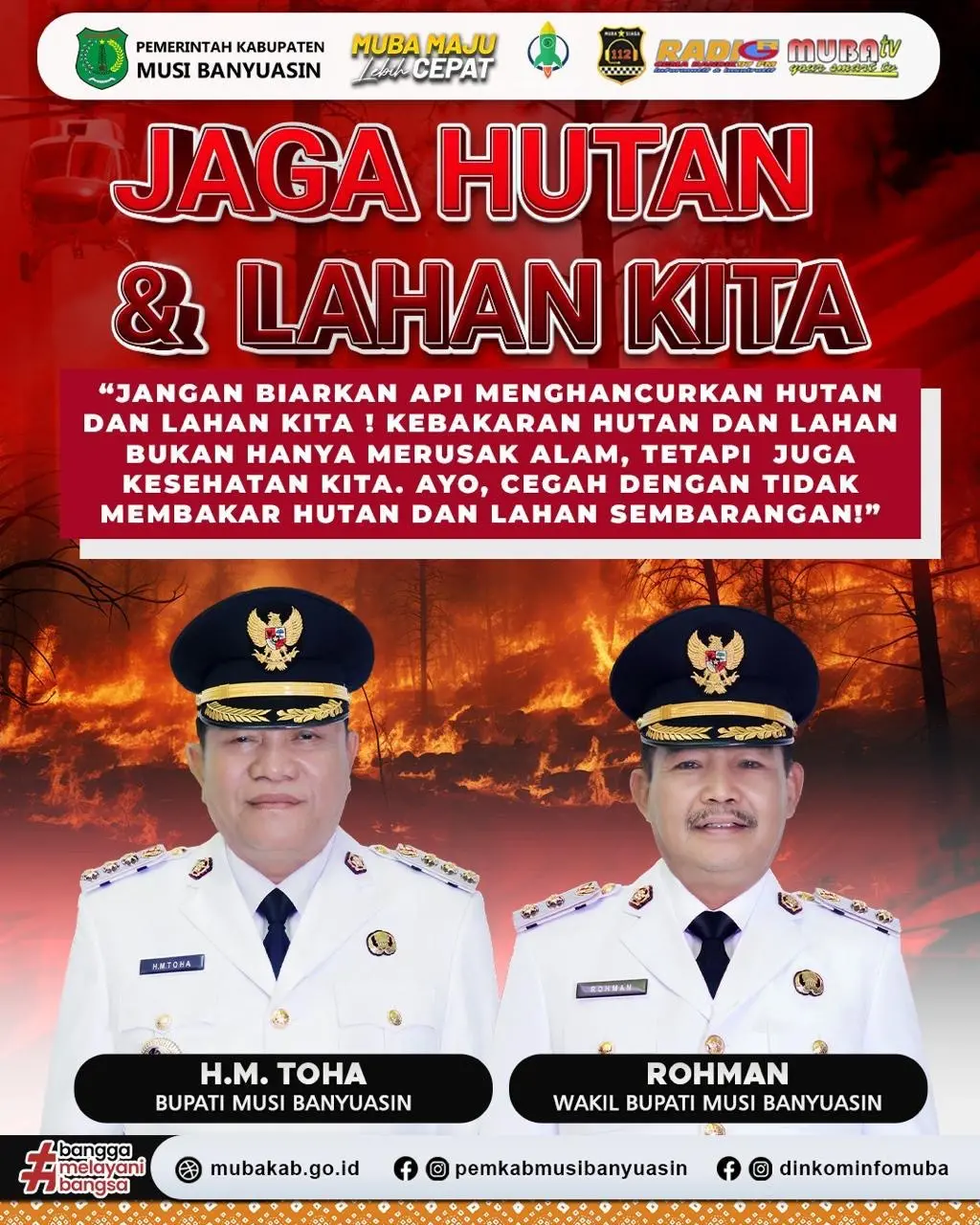Bupati H M Toha Ingatkan Camat /Lurah/Kades dan Masyarakat Muba Untuk Siaga Cegah Karhutbunlah
