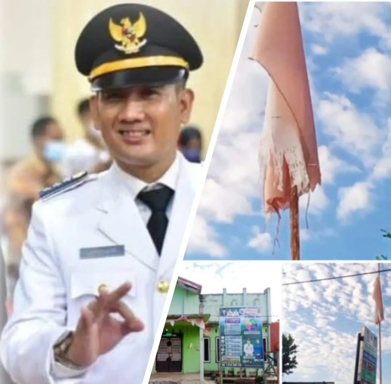 Viral Bendera Robek di Kantor Desa Ciptodadi II, Camat Ambil Tindakan