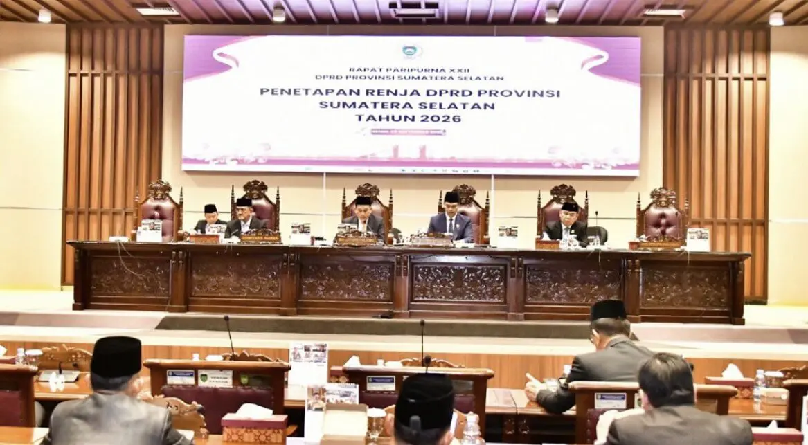 Rapat Paripurna XXII DPRD Sumsel Tetapkan Rencana Kerja 2026
