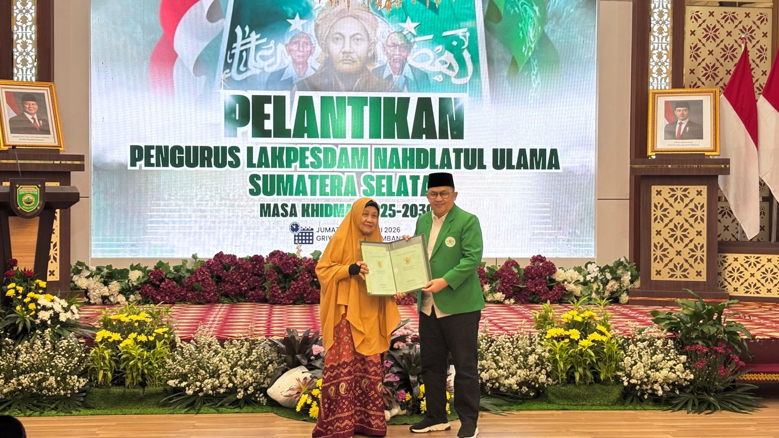 Pelantikan Lakpesdam NU Sumsel, PWNU Sumsel Terima Tanah Wakaf