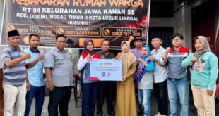 Pertamina Patra Niaga Regional Sumbagsel Ulurkan Tangan, Bantu Korban Kebakaran di Jawa Kanan SS