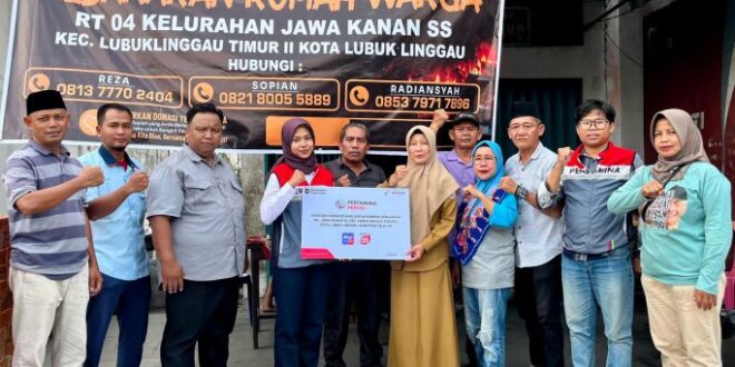 Pertamina Patra Niaga Regional Sumbagsel Ulurkan Tangan, Bantu Korban Kebakaran di Jawa Kanan SS