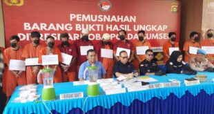 Musnahkan BB Sabu dan Pil Ekstasi, Penyalahgunaan Narkotika di Sumsel Masih Tinggi